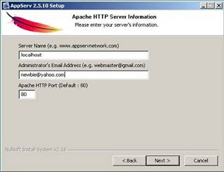 Cara Install AppServ 2.5.10 Cara Install AppServ 2.5.10
