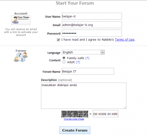cara membuat forum